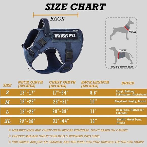 New Size Large Heavy Duty Service Dog Harness with Handle - Picture 5 of 6